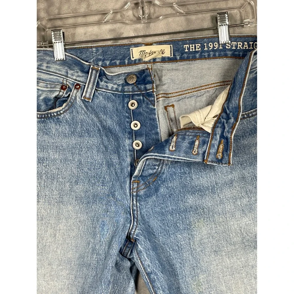Madewell The 1991 Straight Leg Jeans Light Wash Button Fly DM8370 Mens 30x32